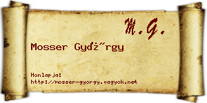 Mosser György névjegykártya