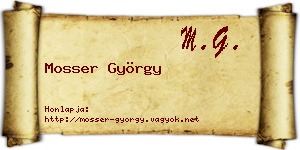 Mosser György névjegykártya